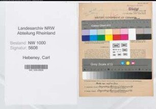 Entnazifizierung Carl Hebeney, geb. 26.05.1901 (Werkmeister)