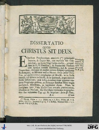 Dissertatio Quod Christus Sit Deus.