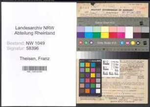 Entnazifizierung Franz Theisen , geb. 18.05.1902 (Ingenieur)