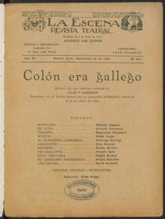 Colón era gallego : sainete en dos cuadros