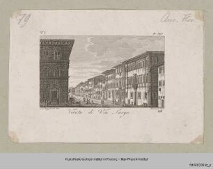 Vedute pittoresche della Toscana, Band 1 : Vedute der Via Larga in Florenz mit dem Palazzo Medici-Riccardi