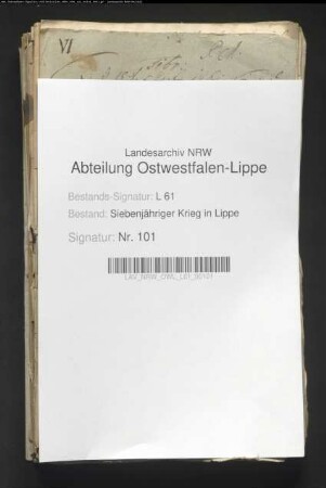 Fuhren und Fouragelieferungen im Jahre 1761 für die all. Armee