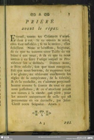Prière avant le repas