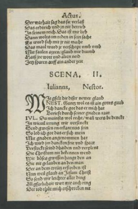 Scena. II. Iulianns, Nestor.