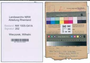Entnazifizierung Wilhelm Wieczorek , geb. 08.01.1915 (Polizeiangestellter)