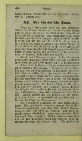 XI. Der östreichische Staat
