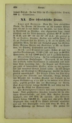 XI. Der östreichische Staat