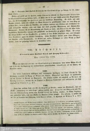 VIII. Abschnitt. Chemnitz unter Kurfürst Ernst und Herzog Albrecht