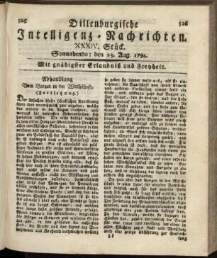 XXXIV. Stück. Sonnabends: den 23. Aug. 1794.