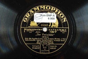 "Der Freischütz" : Arie der Agathe (Leise, leise, fromme Weise); I. Teil / (Weber)
