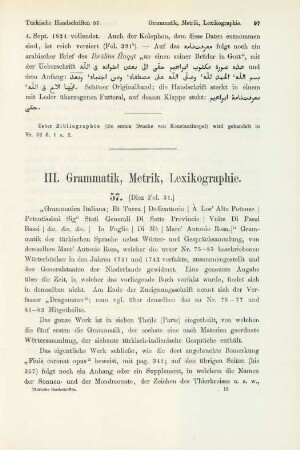 III. Grammatik, Metrik und Lexikographie