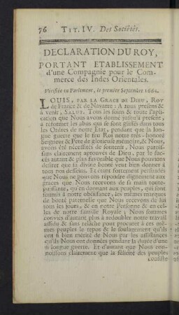 Declaration du roy
