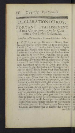 Declaration du roy