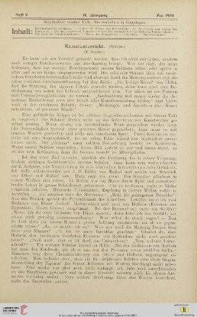 Heft V (Mai 1910)