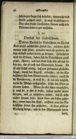 §. 20. Vorfall der Nabelschnur