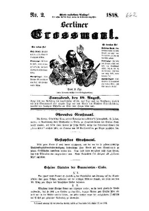 Berliner Grossmaul. N[umer]o 2.