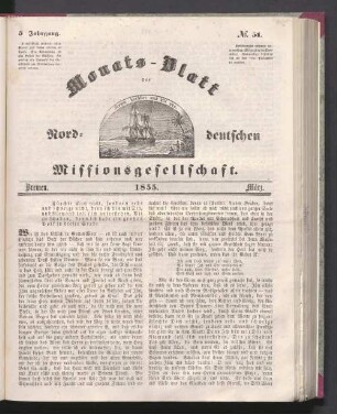 5. Jahrgang. N°. 51. Bremen. 1855. März