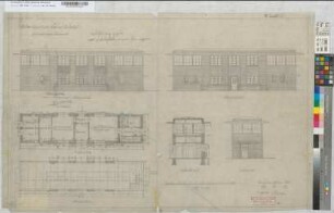 Stellwerk 1 auf Bahnhof Gelsenkirchen-Bismarck: Ansicht, Grundriß, Schnitt, M. 1:50 Hgs, Sknr.: 1, Fanr.: 14, Bunr.: 2
