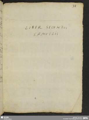 Liber Secundus Samuelis.