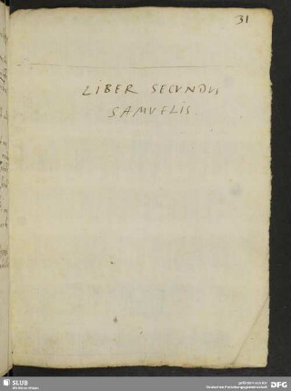 Liber Secundus Samuelis.