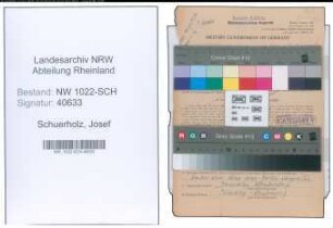Entnazifizierung Josef Schuerholz , geb. 01.01.1908 (Bahnsekretaer)