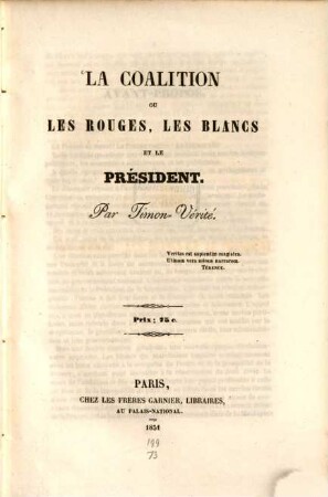 La coalition ou les Rouges, les Blancs et le Président