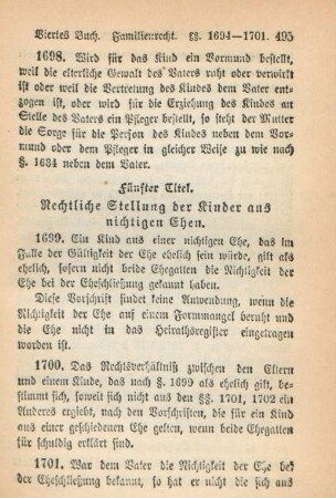Fünfter Titel. Rechtliche Stellung der Kinder aus nichtigen Ehen