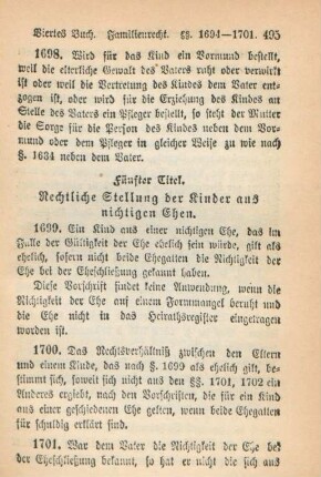 Fünfter Titel. Rechtliche Stellung der Kinder aus nichtigen Ehen