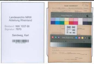 Entnazifizierung Karl Sandweg , geb. 14.02.1901 (Einkaeufer)