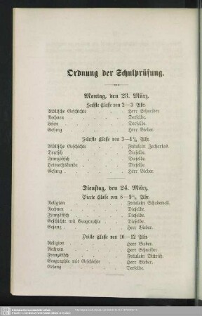 Ordnung der Schulprüfung