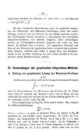 III. Anwendungen der graphischen Integrations-Methode.