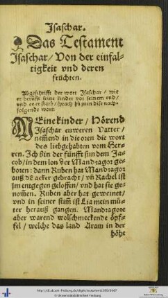 Das Testament Isaschar