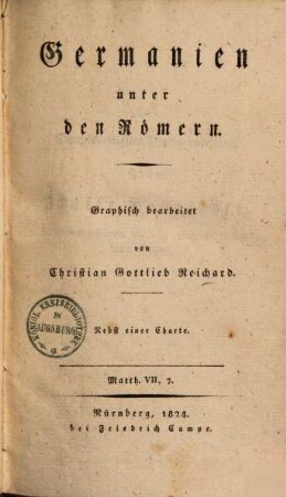 Germanien unter den Römern