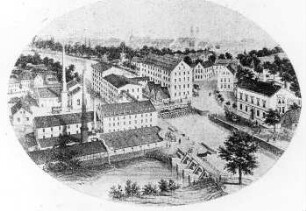 Wurzen. Stadtmühle Wurzen, um 1870, aus: Die Mühle vom 17. April 1925