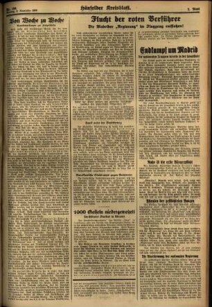 Zweite Ausgabe vom Montag, den 09. November 1936.