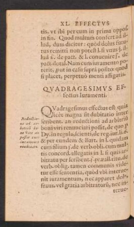Quadragesimus Effectus Iuramenti.