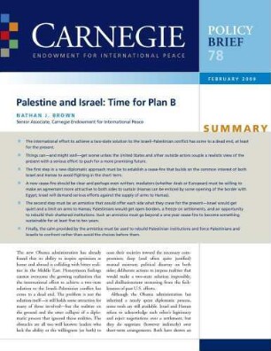 Palestine and Israel: time for plan B