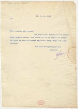 Brief an Alfred Kaiser : 27.10.1913