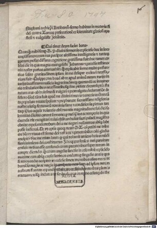 Sermo contra Turcorum persecutionem : Rom, 1480.12.27
