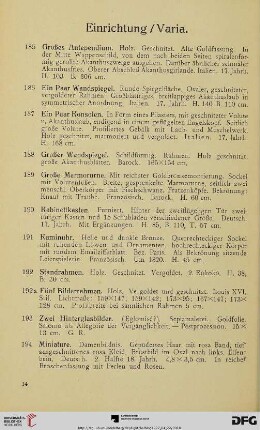 Einrichtung/Varia (Nr. 185-197)