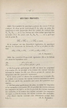 Questions proposées.