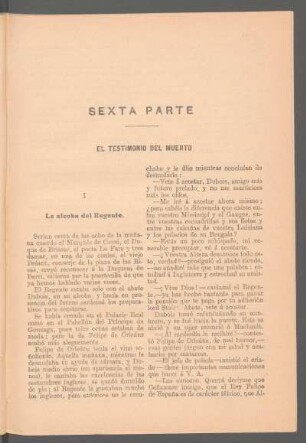 I - La alcoba del Regente.