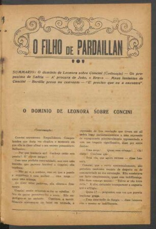 O filho de Pardaillan : Romance histórico