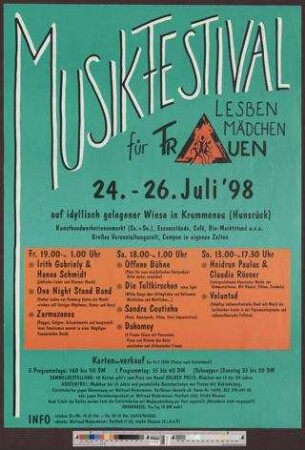 Musikfestival für Lesben Mädchen Frauen