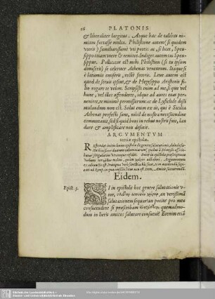 Argumentum tertiae epistolae