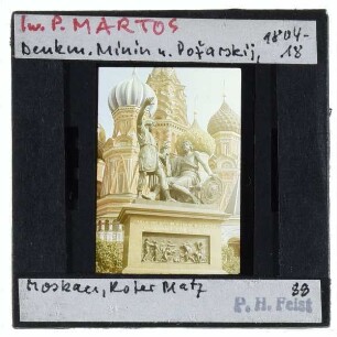 Moskau, Basilius-Kathedrale,Moskau, Minin-und-Poscharski-Denkmal