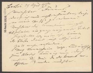 Brief an B. Schott's Söhne : 29.04.1895