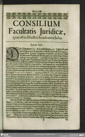 Consilium Facultatis Iuridicae, quae est in Illustri Academia Iulia
