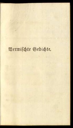 Vermischt Gedichte