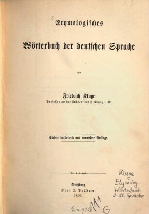 Etymologisches Wörterbuch der deutschen Sprache